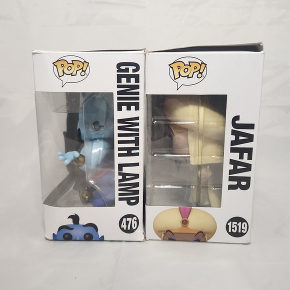 Funko Pop Genie with Lamp 476 and Disney Villans Jafar 1519 Vinyl Figurine - Picture 2 of 5